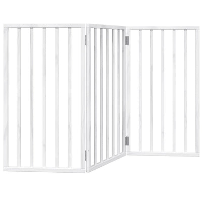 Vidaxl Hundezaun zusammenklappbar 3 Panels 150 cm Populierhout Weiß