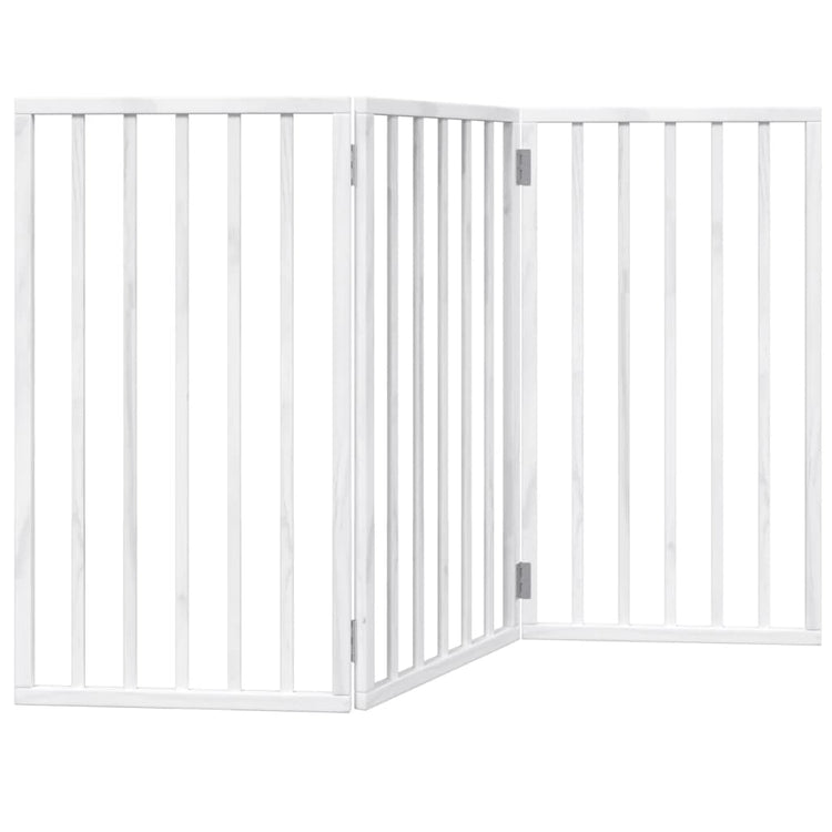 Vidaxl Hundezaun zusammenklappbar 3 Panels 150 cm Populierhout Weiß