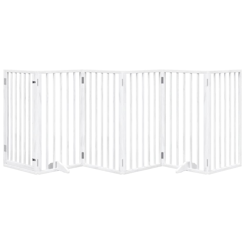 Vidaxl Hundezaun faltbar mit Tür 6 Panels 300 cm Populierwood Weiß