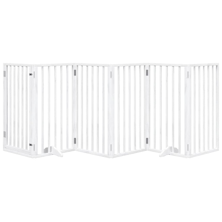 Vidaxl Hundezaun faltbar mit Tür 6 Panels 300 cm Populierwood Weiß