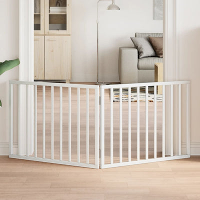 Vidaxl Hundezaun zusammenklappbar 2 Panels 160 cm Pappelholz Weiß weiß