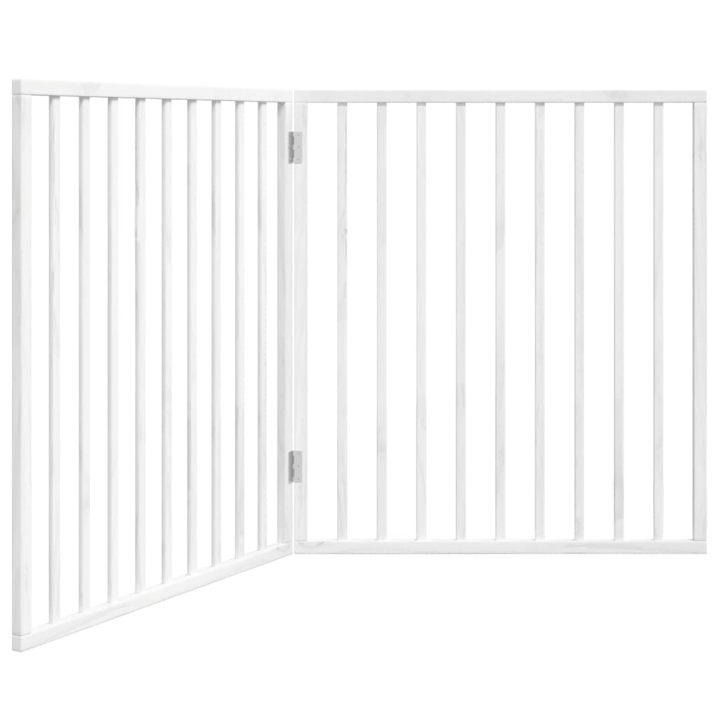 Vidaxl Hundezaun zusammenklappbar 2 Panels 160 cm Pappelholz Weiß weiß