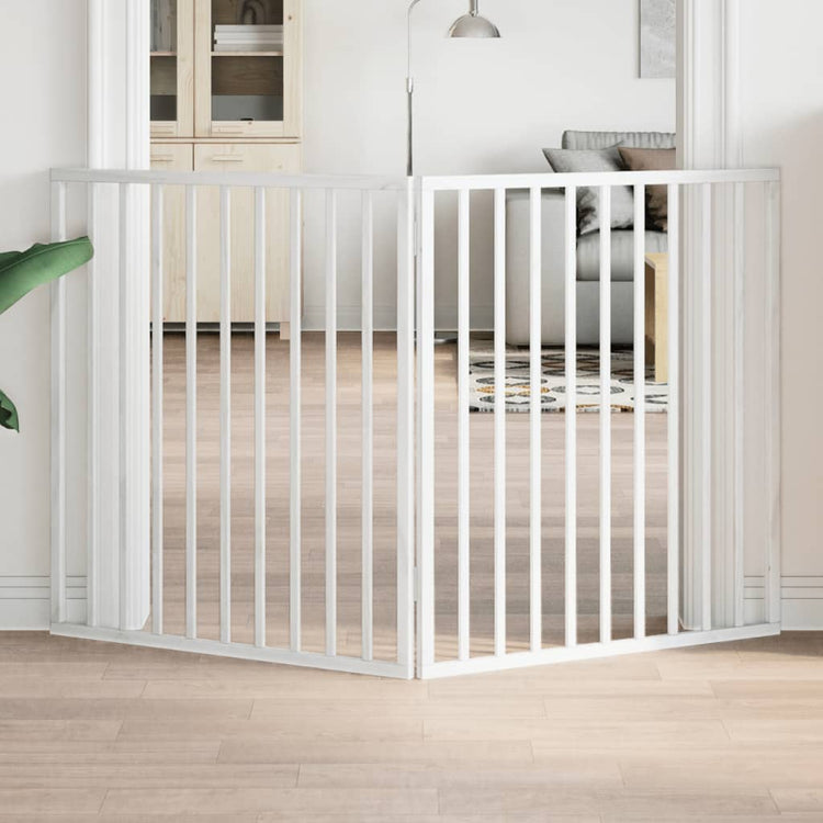 Vidaxl Hundezaun zusammenklappbar 2 Panels 160 cm Pappelholz Weiß weiß