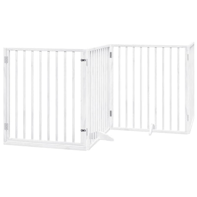 Vidaxl Hundzaun zusammenklappbar mit Tür 4 Panels 320 cm Populierhout Weiß