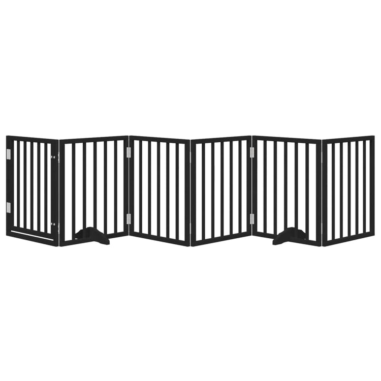 Vidaxx faltbares Hundegitter 6 Paneele 300 cm Pappelholz schwarz