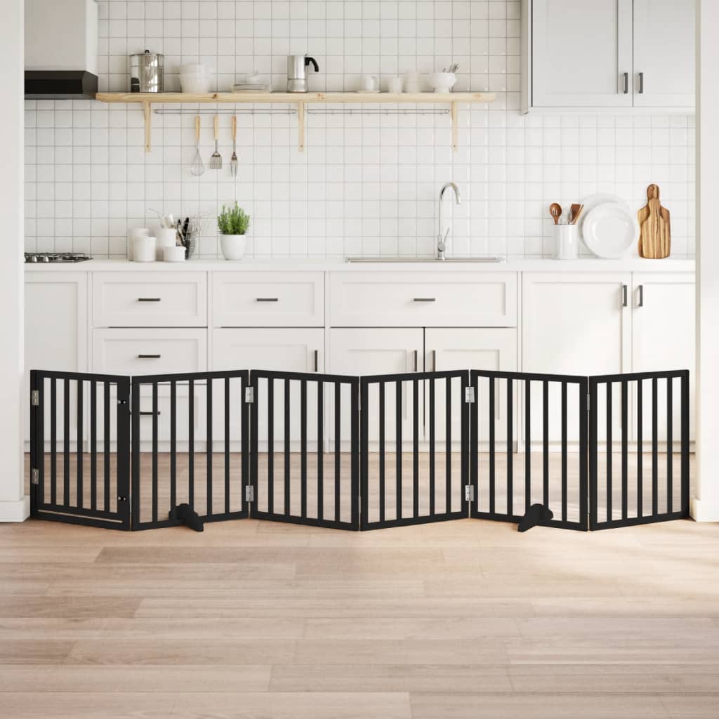 Vidaxx faltbares Hundegitter 6 Paneele 300 cm Pappelholz schwarz