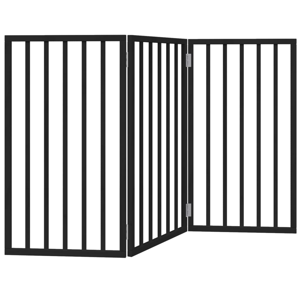Vidaxx faltbares Hundegitter 3 Paneele 150 cm Pappelholz schwarz