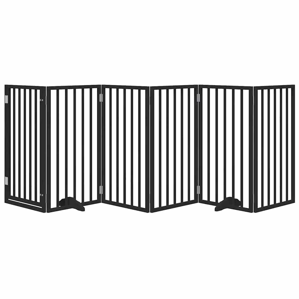 Vidaxx faltbares Hundegitter 6 Paneele 300 cm Pappelholz schwarz