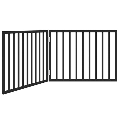 Vidaxl Hundezaun zusammenklappbar 2 Panels 160 cm Populierhout Schwarz