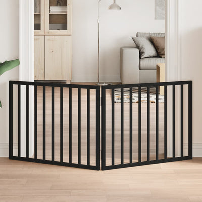 Vidaxl Hundezaun zusammenklappbar 2 Panels 160 cm Populierhout Schwarz
