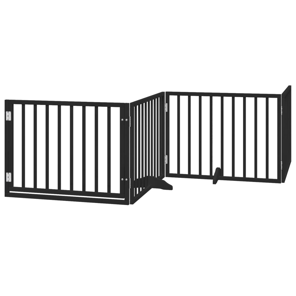 Vidaxx faltbares Hundegitter 4 Paneele 320 cm Pappelholz schwarz