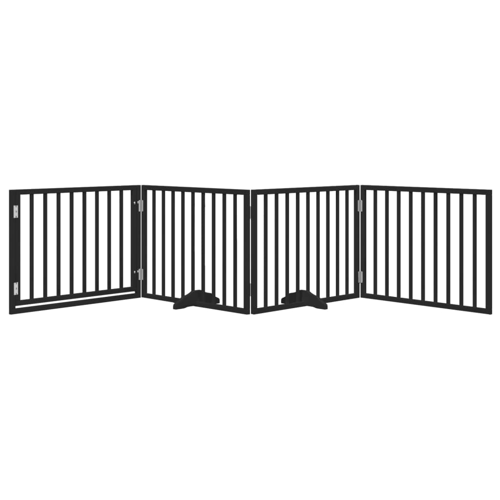 Vidaxx faltbares Hundegitter 4 Paneele 320 cm Pappelholz schwarz