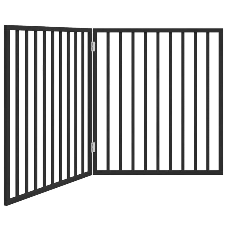 Vidaxl Hundezaun zusammenklappbar 2 Panels 160 cm Populierhout Schwarz