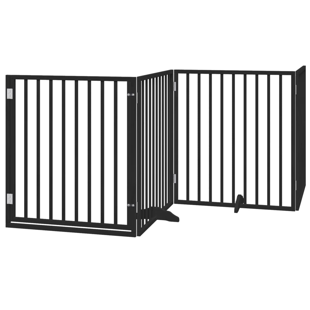 Vidaxx faltbares Hundegitter 4 Paneele 320 cm Pappelholz schwarz