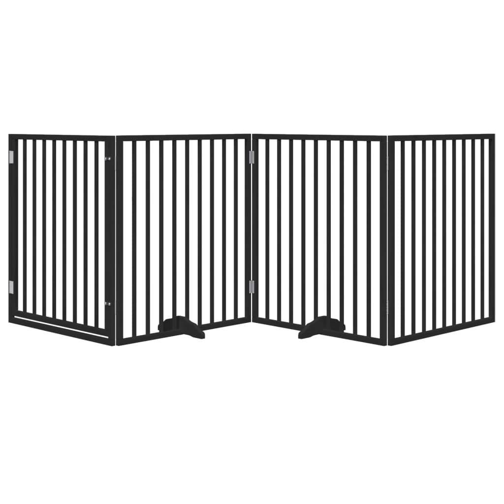Vidaxx faltbares Hundegitter 4 Paneele 320 cm Pappelholz schwarz