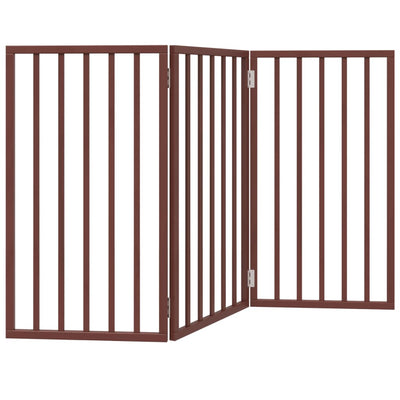 Vidaxl Hundezaun zusammenklappbar 3 Paneele 150 cm Pappelholz braun