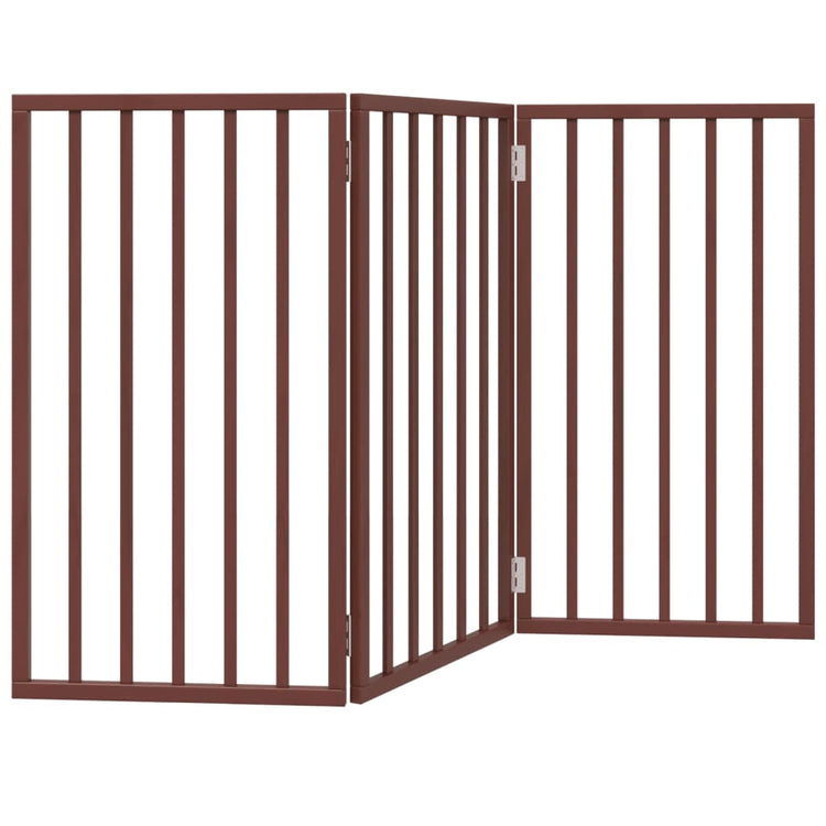 Vidaxl Hundezaun zusammenklappbar 3 Paneele 150 cm Pappelholz braun