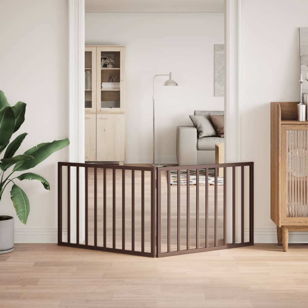 Vidaxl Hundezaun zusammenklappbar 2 Paneele 160 cm Pappelholz braun