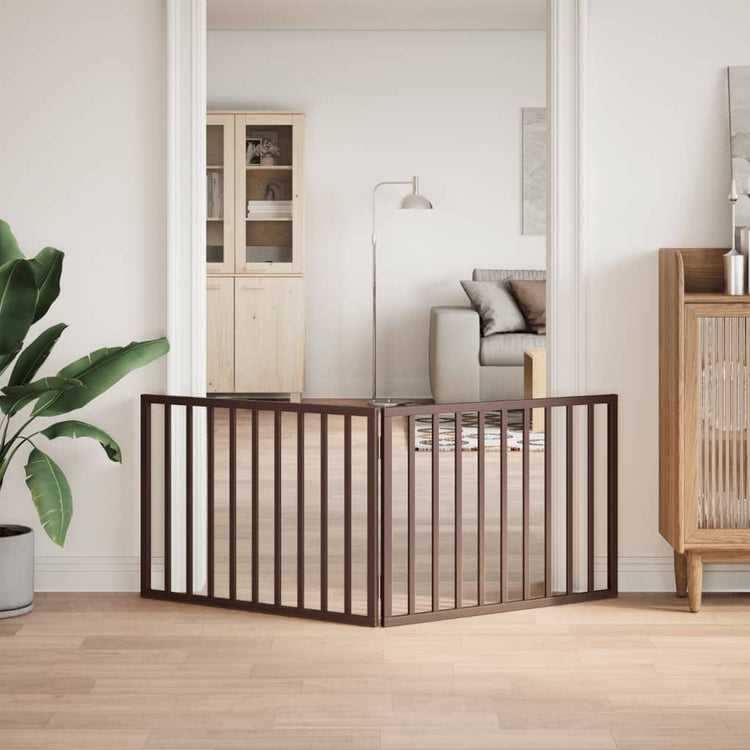 Vidaxl Hundezaun zusammenklappbar 2 Paneele 160 cm Pappelholz braun