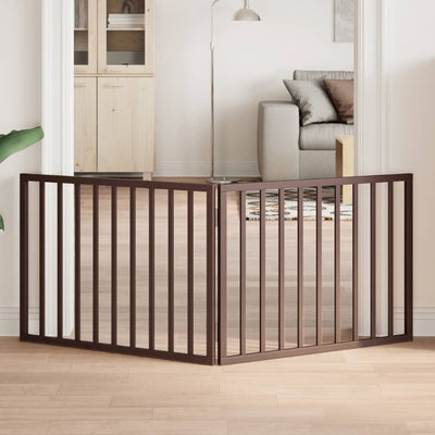 Vidaxl Hundezaun zusammenklappbar 2 Paneele 160 cm Pappelholz braun