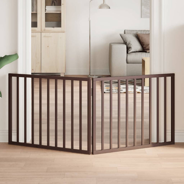 Vidaxl Hundezaun zusammenklappbar 2 Paneele 160 cm Pappelholz braun
