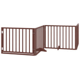 Vidaxl Hundezaun zusammenklappbar 4 Paneele 320 cm Pappelholz braun - afbeelding 2