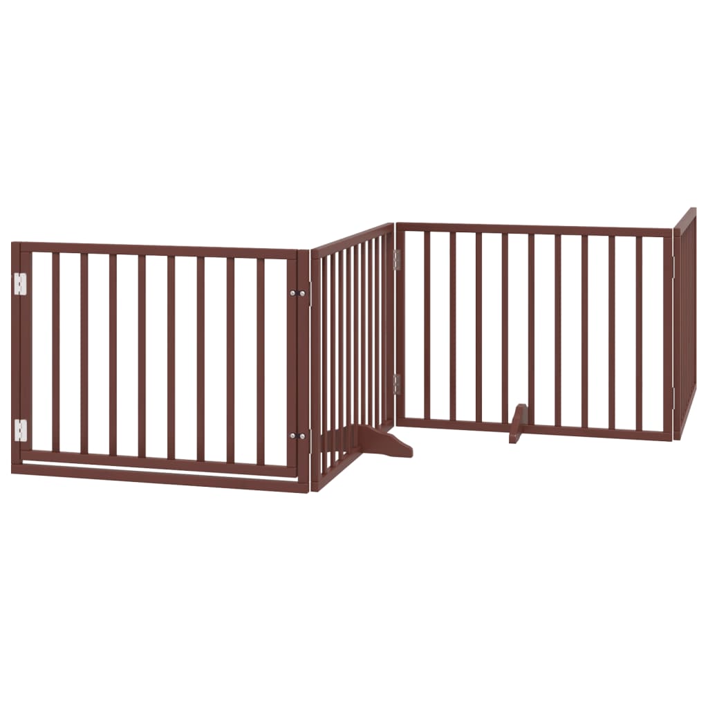 Vidaxl Hundezaun zusammenklappbar 4 Paneele 320 cm Pappelholz braun