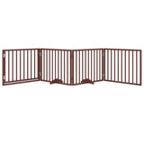 Vidaxl Hundezaun zusammenklappbar 4 Paneele 320 cm Pappelholz braun - afbeelding 3