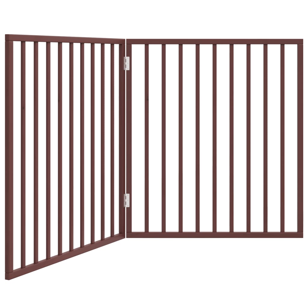 Vidaxl Hundezaun zusammenklappbar 2 Paneele 160 cm Pappelholz braun