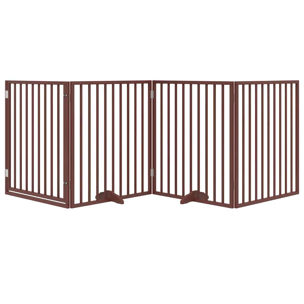 Vidaxl Hundezaun zusammenklappbar 4 Paneele 320 cm Pappelholz braun