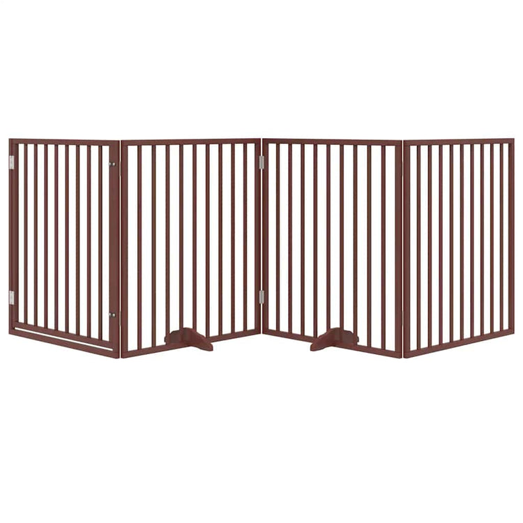 Vidaxl Hundezaun zusammenklappbar 4 Paneele 320 cm Pappelholz braun