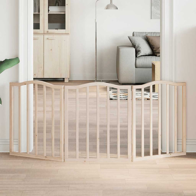 Vidaxl Hundezaun zusammenklappbar 3 Panels 150 cm Pappelholz