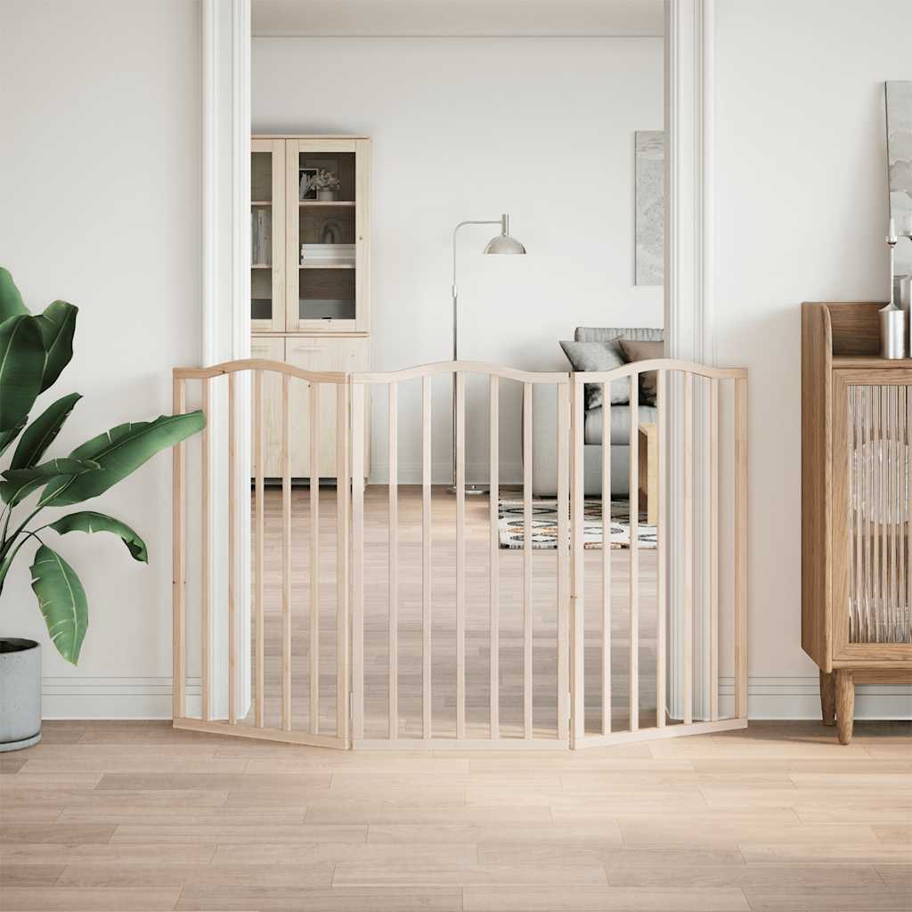 Vidaxl Hundezaun zusammenklappbar 3 Panels 150 cm Pappelholz