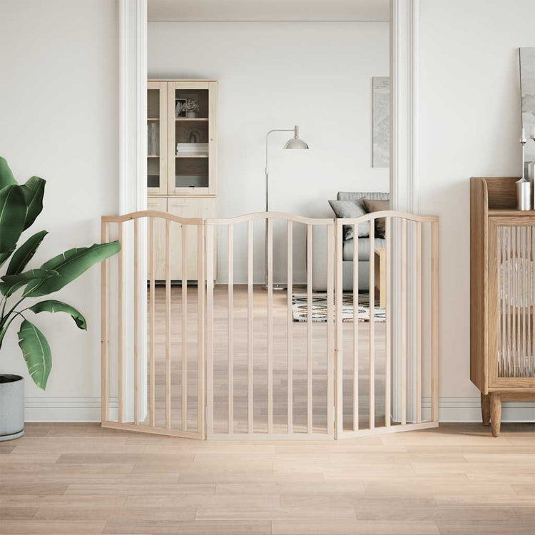 Vidaxl Hundezaun zusammenklappbar 3 Panels 150 cm Pappelholz