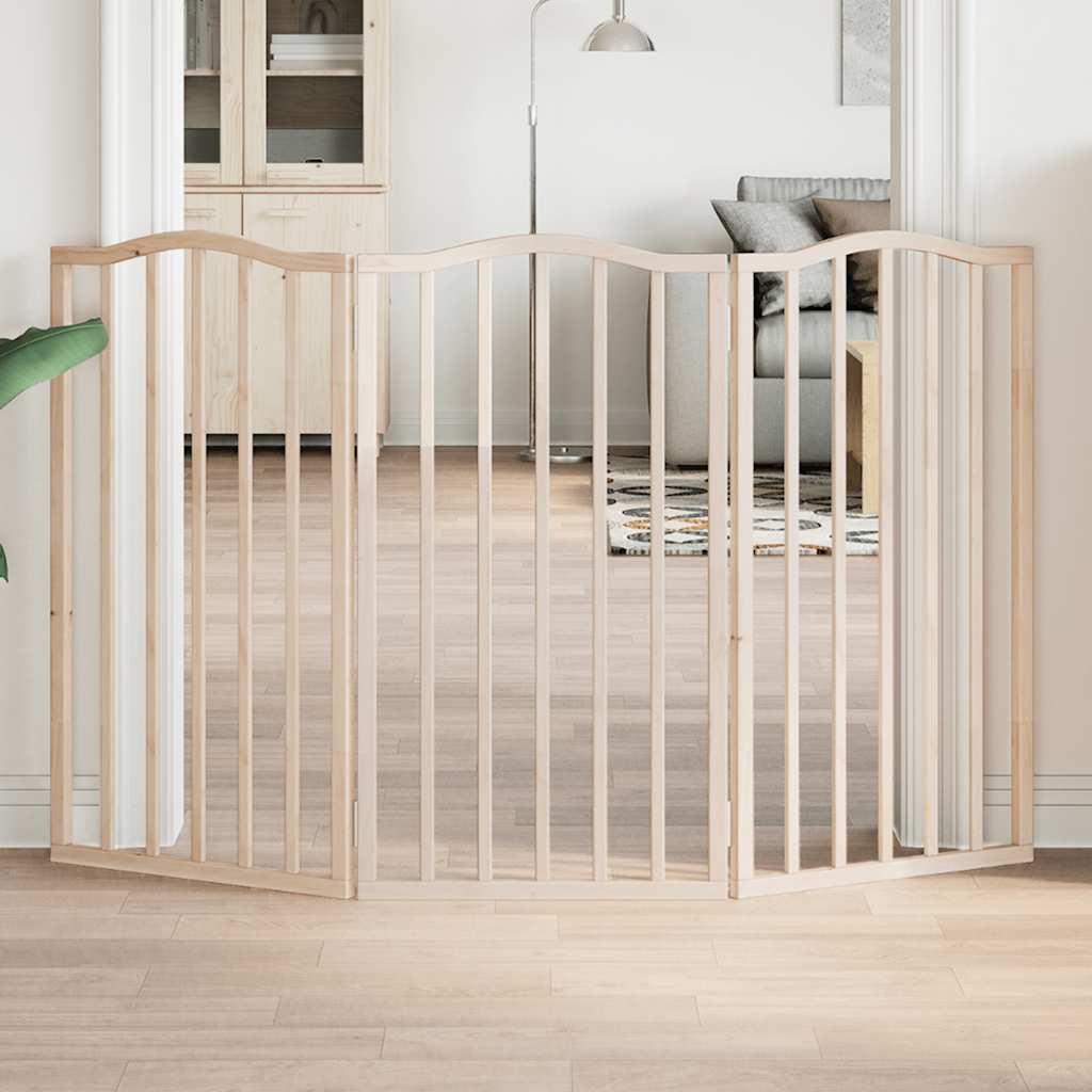 Vidaxl Hundezaun zusammenklappbar 3 Panels 150 cm Pappelholz