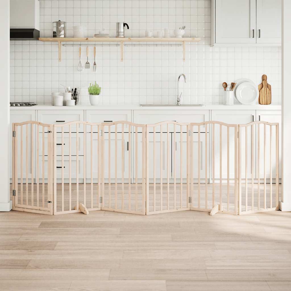 Vidaxl Hundezaun zusammenklappbar 6 Paneele 300 cm Pappelholz