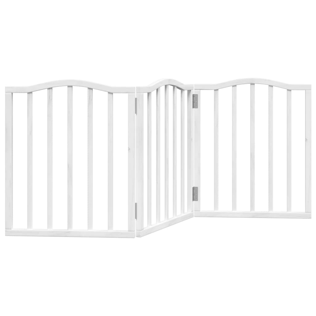 Vidaxl Hundezaun zusammenklappbar 3 Paneele 150 cm Pappelholz Weiß weiß