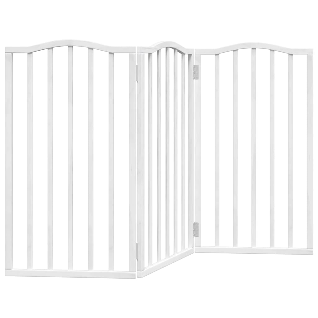 Vidaxl Hundezaun zusammenklappbar 3 Paneele 150 cm Pappelholz Weiß weiß