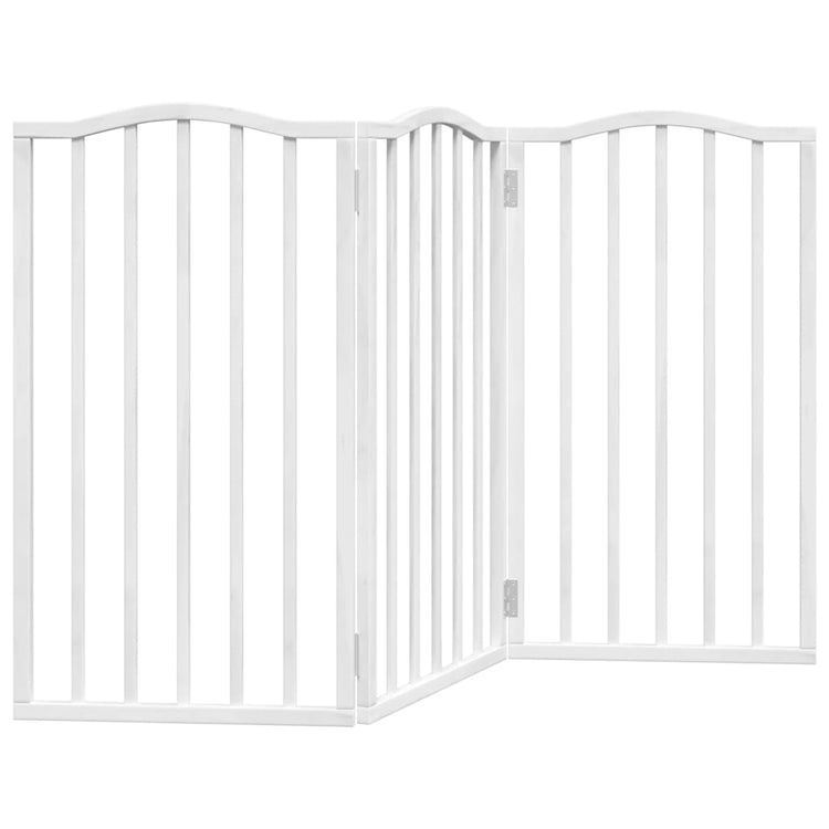 Vidaxl Hundezaun zusammenklappbar 3 Paneele 150 cm Pappelholz Weiß weiß