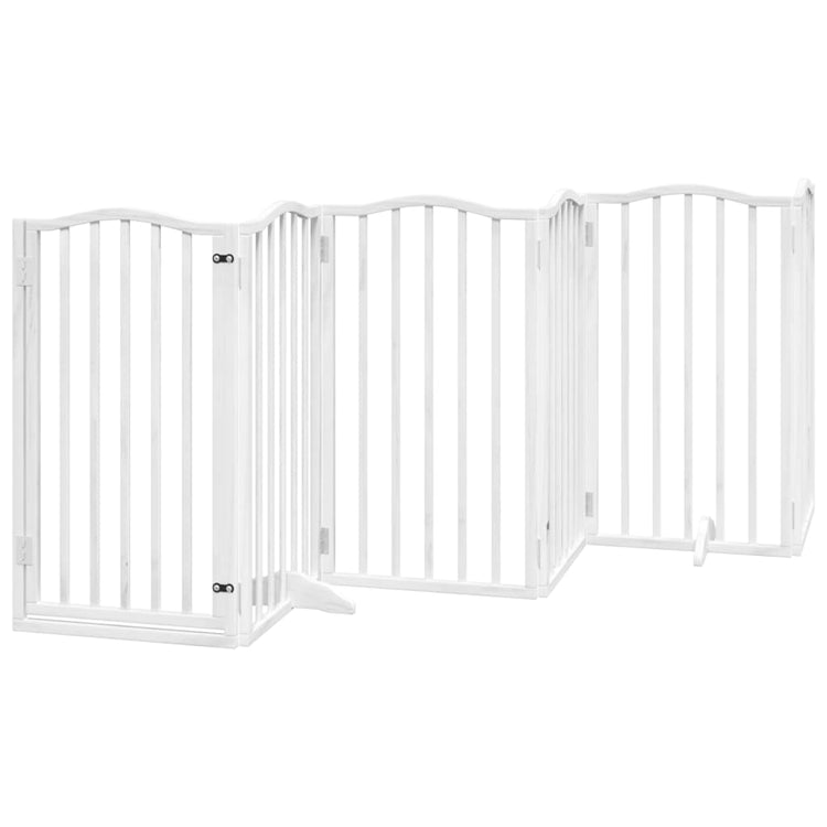 Vidaxl Hundezaun faltbar mit Tür 6 Panels 300 cm Populierwood Weiß