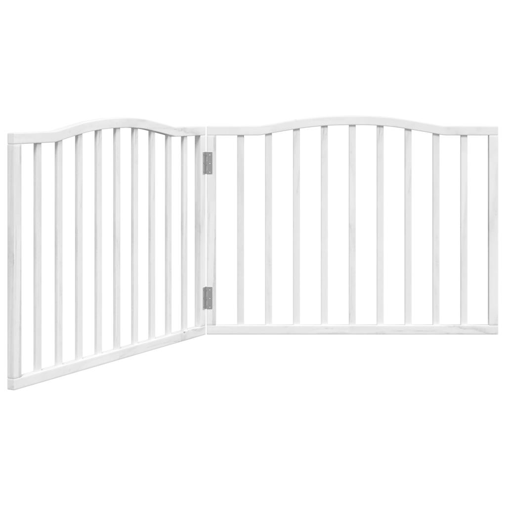 Vidaxl Hundezaun zusammenklappbar 2 Panels 160 cm Pappelholz Weiß weiß
