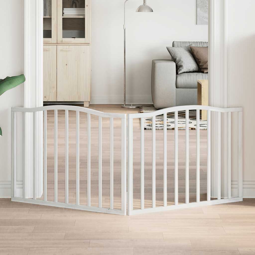 Vidaxl Hundezaun zusammenklappbar 2 Panels 160 cm Pappelholz Weiß weiß