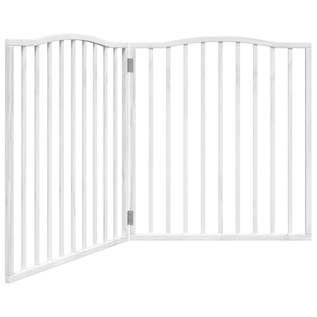 Vidaxl Hundezaun zusammenklappbar 2 Panels 160 cm Pappelholz Weiß weiß