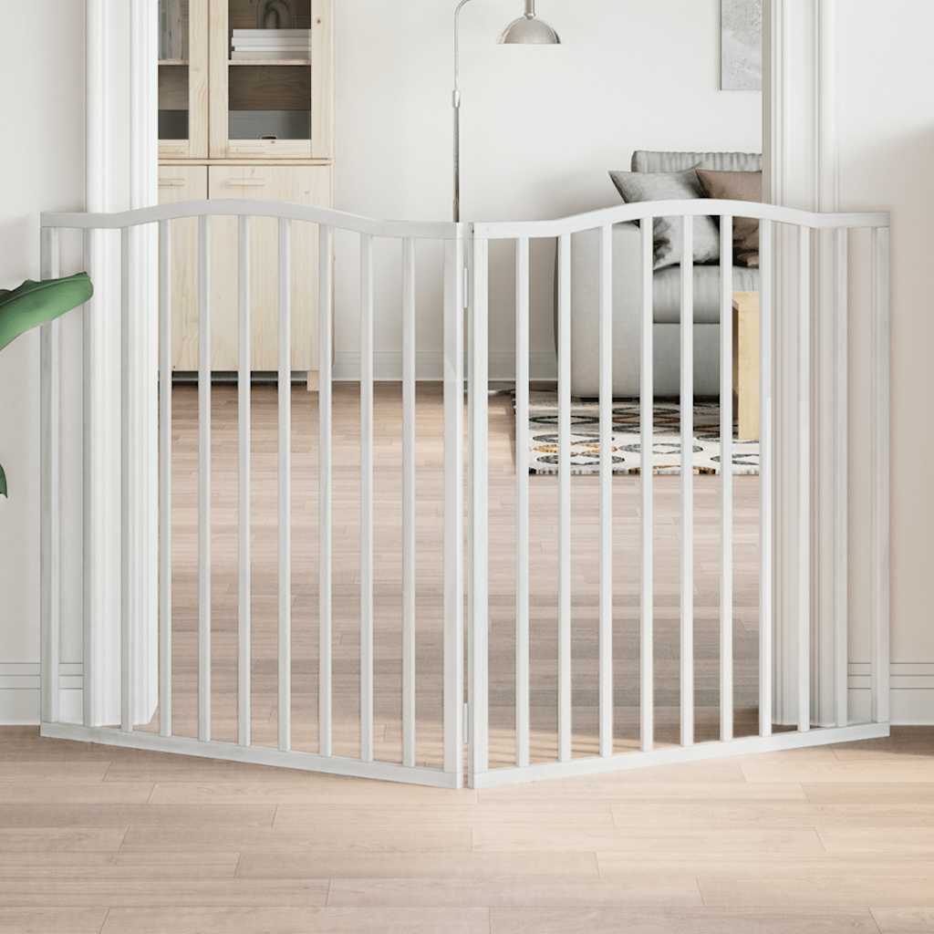 Vidaxl Hundezaun zusammenklappbar 2 Panels 160 cm Pappelholz Weiß weiß