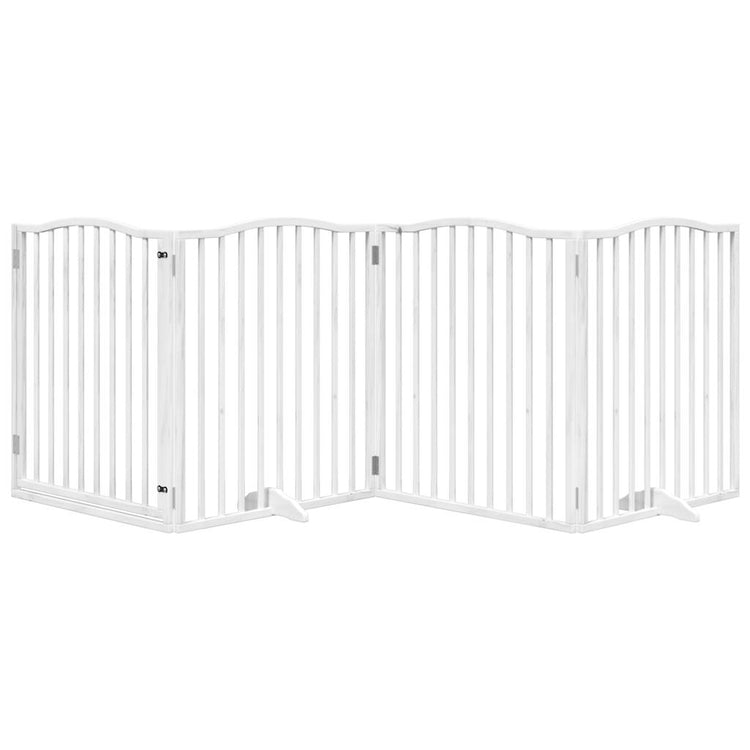 Vidaxl Hundzaun zusammenklappbar mit Tür 4 Panels 320 cm Populierhout Weiß