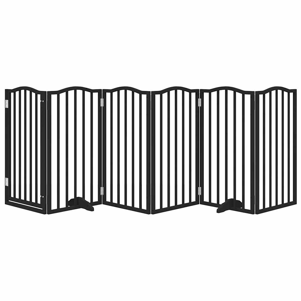 Vidaxx faltbares Hundegitter 6 Paneele 300 cm Pappelholz schwarz