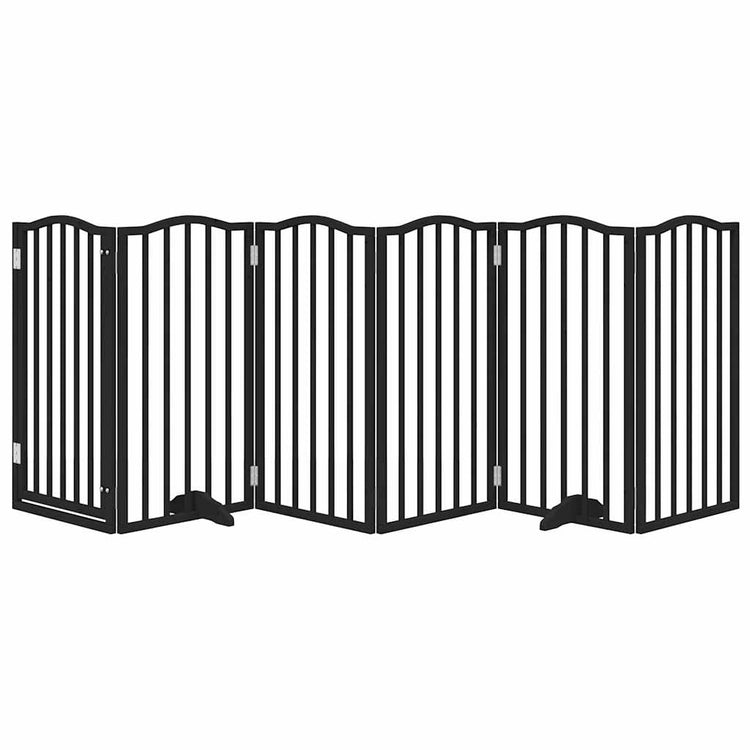 Vidaxx faltbares Hundegitter 6 Paneele 300 cm Pappelholz schwarz