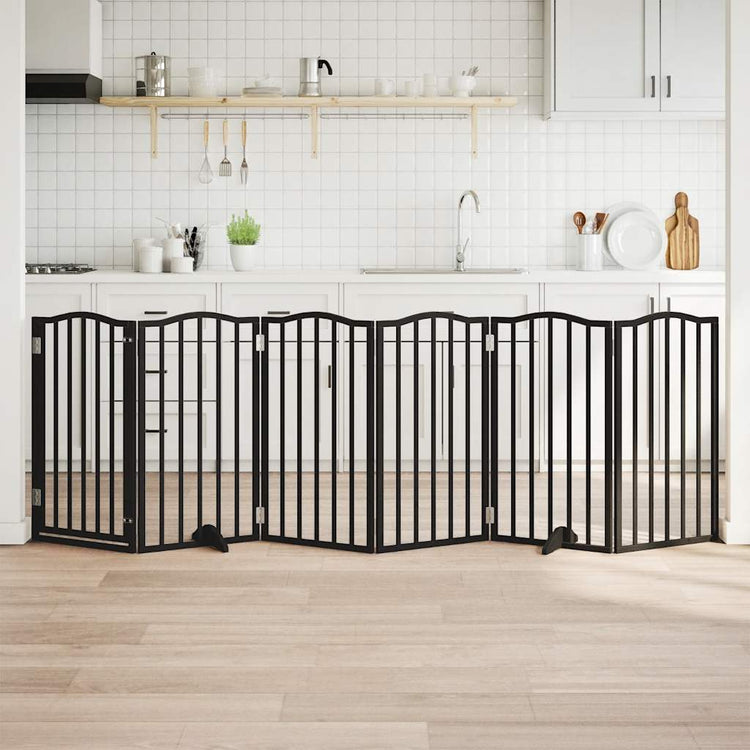 Vidaxx faltbares Hundegitter 6 Paneele 300 cm Pappelholz schwarz