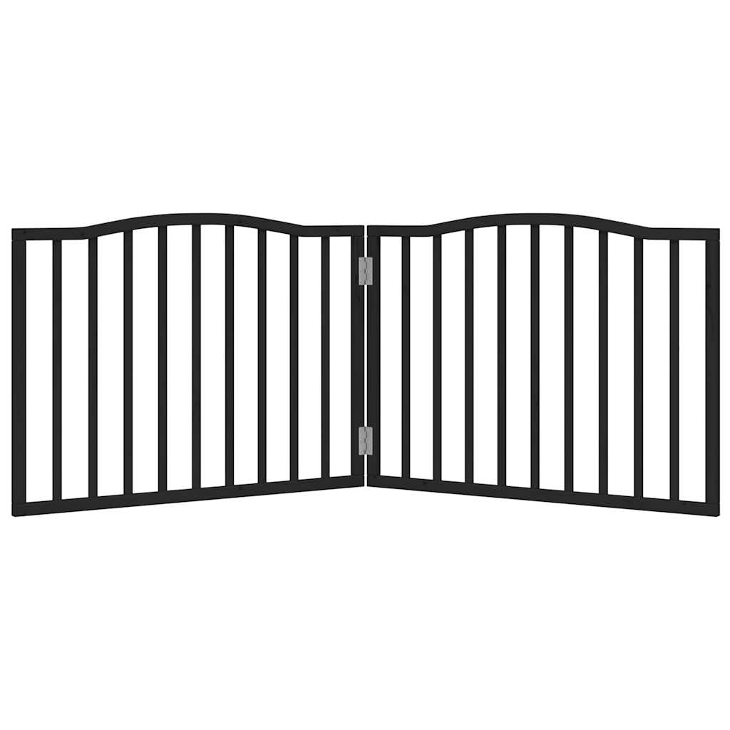 Vidaxl Hundezaun zusammenklappbar 2 Panels 160 cm Populierhout Schwarz