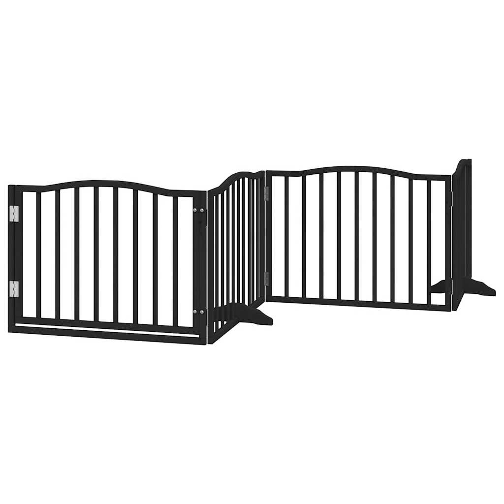VidaXL Hundegitter mit Tür klappbar 4 Paneele schwarz 320 cm Pappelholz